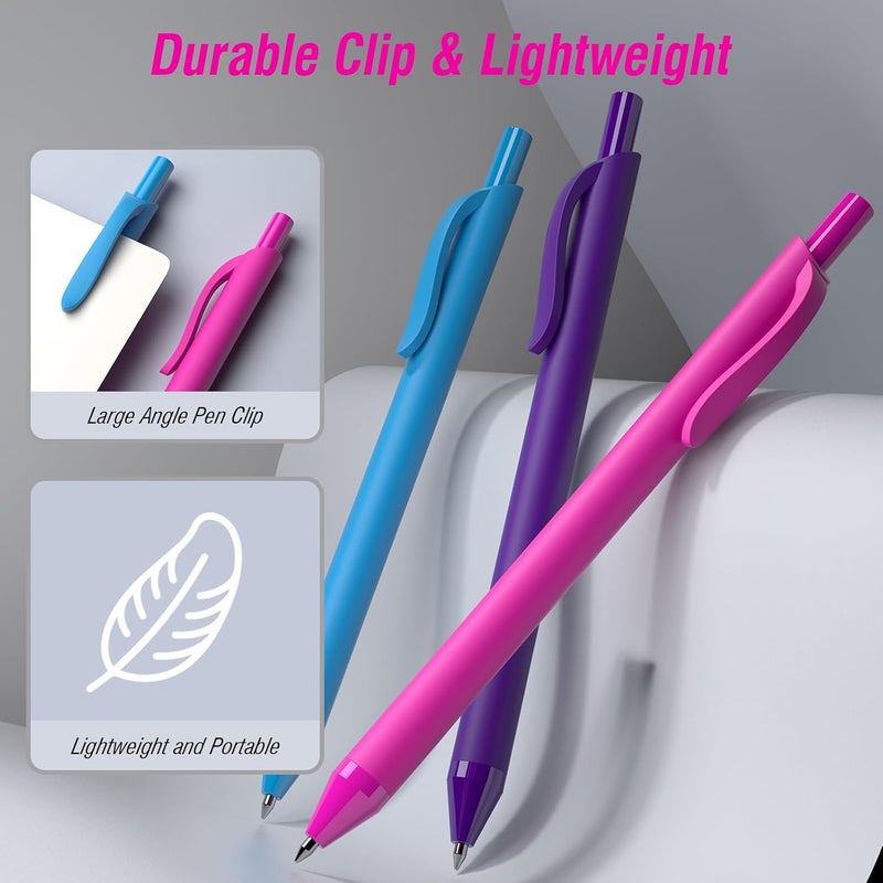 InkSlick 50 Pack Pink Ink Pens - Bulk Pens, 1.0MM Medium Point Ballpoint Pens, Smooth Writing No Bleed Retractable Ball Point Pen (Pink) - Image 3